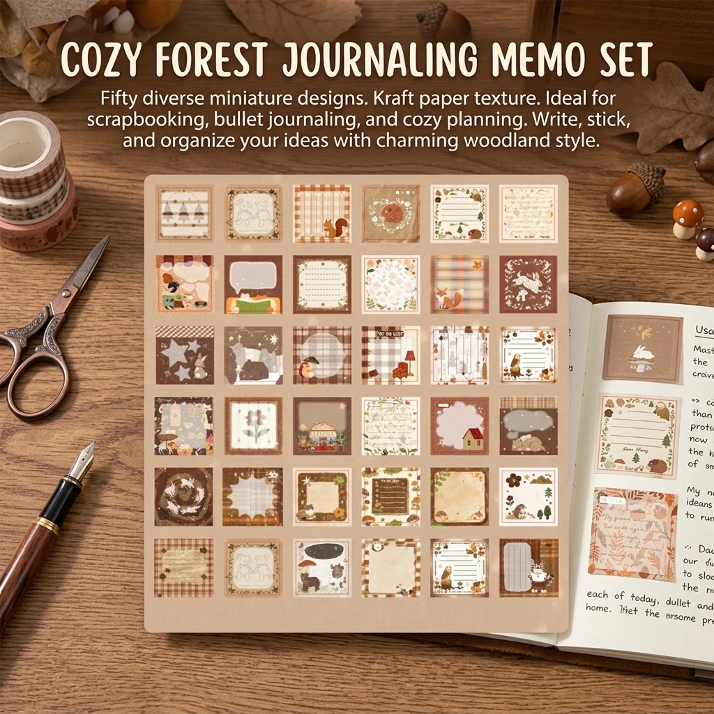 Vintage Stick Notes Notebook Forest Style DIY Message Paper Tear-Off Design for Stationery and Note-Taking Decoration
Vintage Stick Notes Notebook Forest Style DIY Message Paper Tear-Off Design for Stationery and Note-Taking Decoration