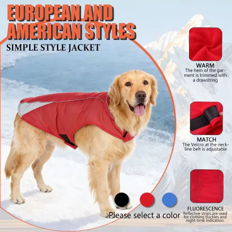 Pet Winter Jacket for Large Dog Warm Windproof Coat Reflective Safety Outdoor Apparel for Big Breed Cold Weather Clothing
Pet Winter Jacket for Large Dog Warm Windproof Coat Reflective Safety Outdoor Apparel for Big Breed Cold Weather Clothing