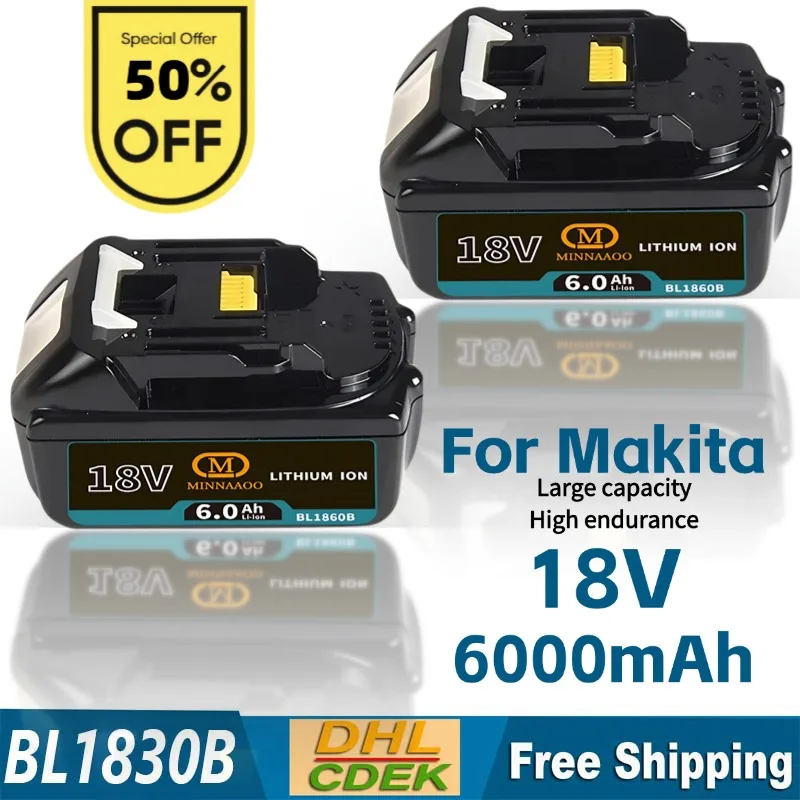 100% NEW Original For Makita 18V Battery 6.0Ah Rechargeable Replacing for Makita BL1830BL1840BL1850BL1860B LXT400 Tool Battery 
100% NEW Original For Makita 18V Battery 6.0Ah Rechargeable Replacing for Makita BL1830BL1840BL1850BL1860B LXT400 Tool Battery