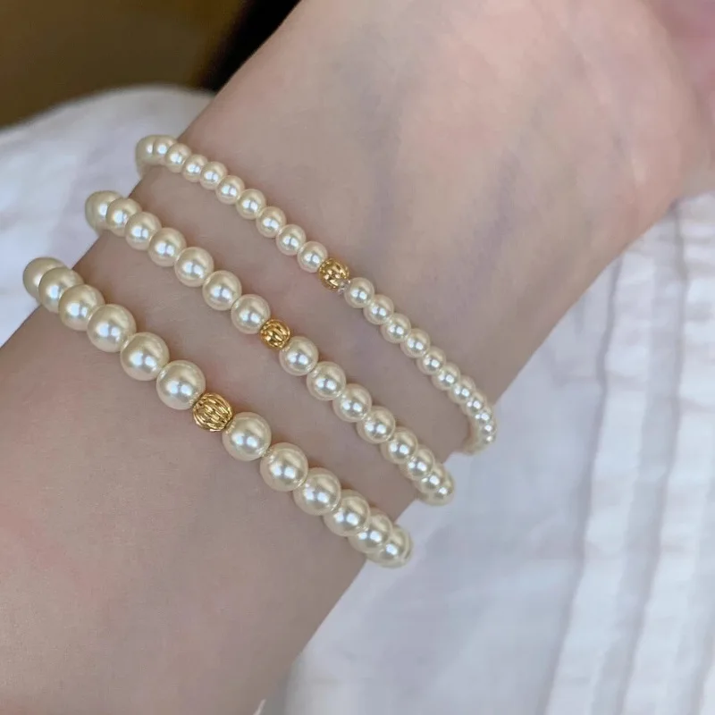 VENTFILLE 925 Sterling Silver 3-5CM Pearl Bracelet For Women Golden Beads Round Elastic Romantic Retro Jewelry Gift Dropshipping
VENTFILLE 925 Sterling Silver 3-5CM Pearl Bracelet For Women Golden Beads Round Elastic Romantic Retro Jewelry Gift Dropshipping