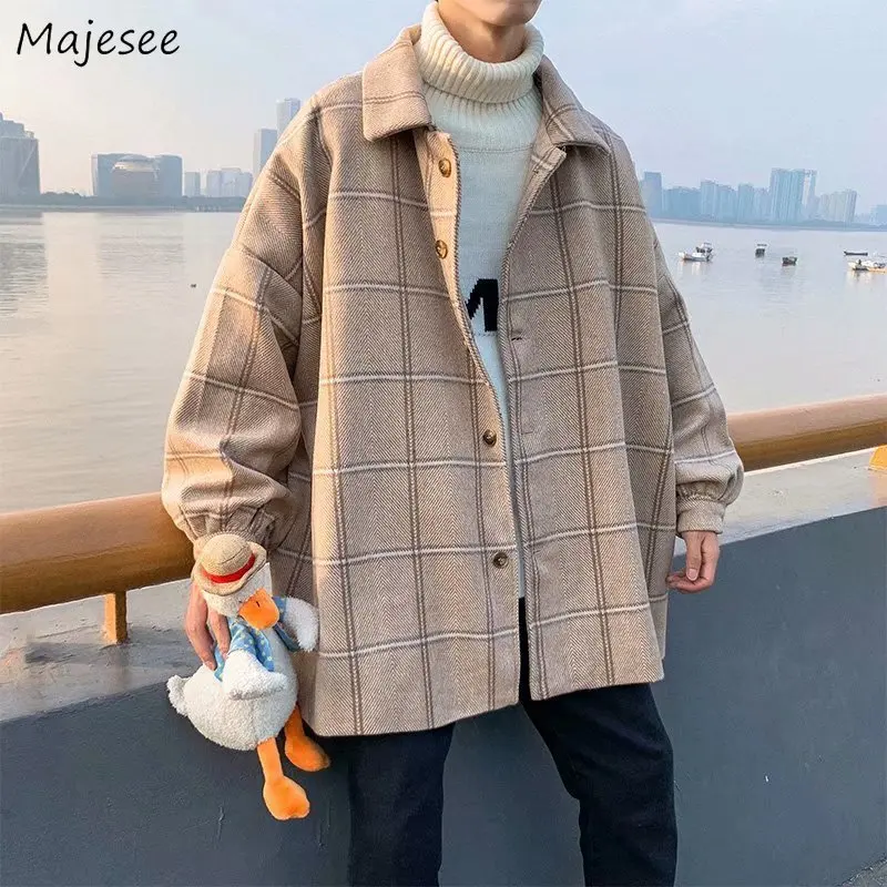 Blends Men Plaid High Street Fashion All-match Students Thick Harajuku Vintage Clothing Winter Coats Classic Korean Style Male
Blends Men Plaid High Street Fashion All-match Students Thick Harajuku Vintage Clothing Winter Coats Classic Korean Style Male