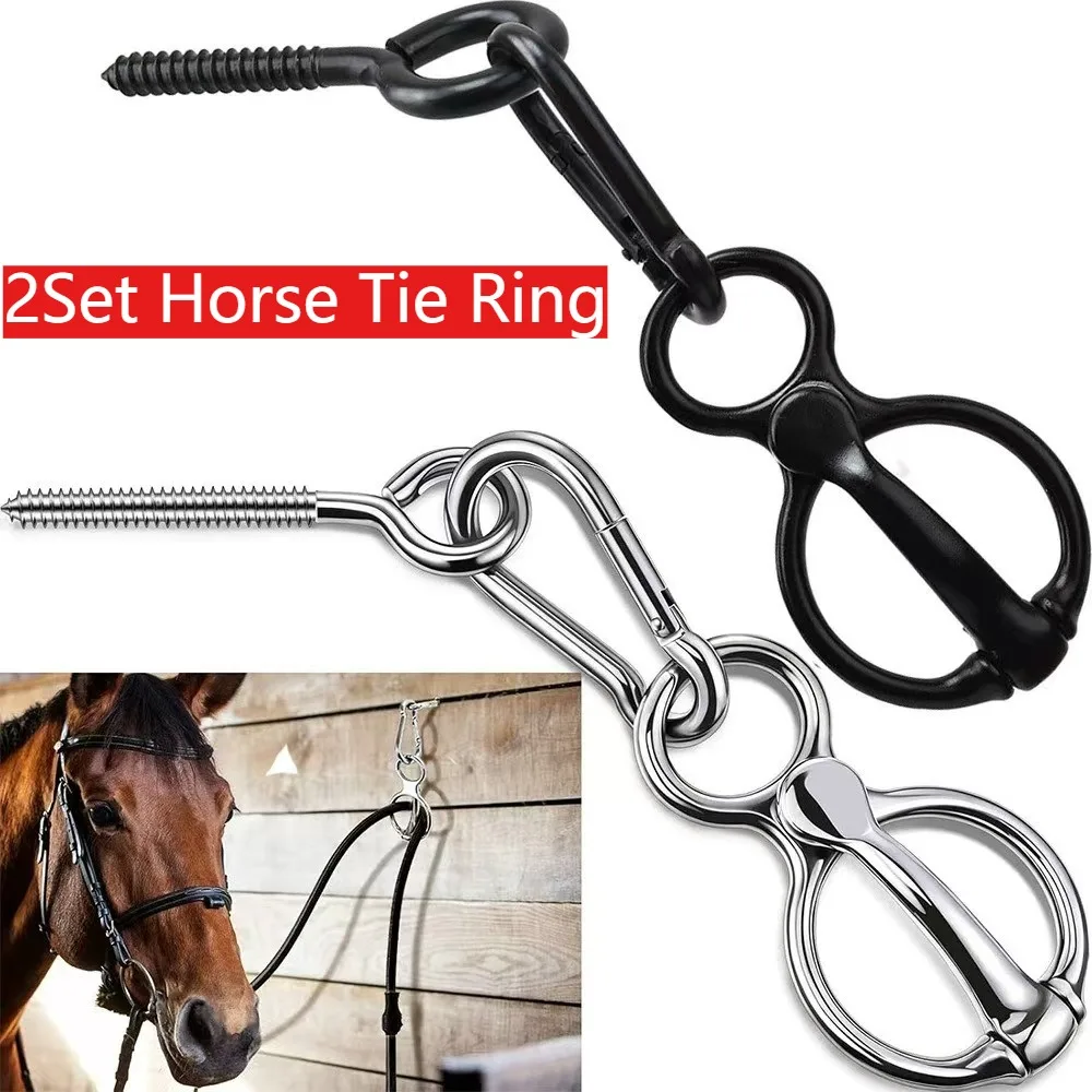 2 Sets Horse Tie Ring Horse Tack and Supplies Training Equipment Reducing Injured Safe Horse Accessories with Eye Bolt Tie Rings
2 Sets Horse Tie Ring Horse Tack and Supplies Training Equipment Reducing Injured Safe Horse Accessories with Eye Bolt Tie Rings