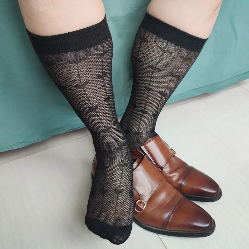 Black Long Tube Calf Socks for Men See through Soft Formal Business Dress Suit Socks Male Stocking
Black Long Tube Calf Socks for Men See through Soft Formal Business Dress Suit Socks Male Stocking