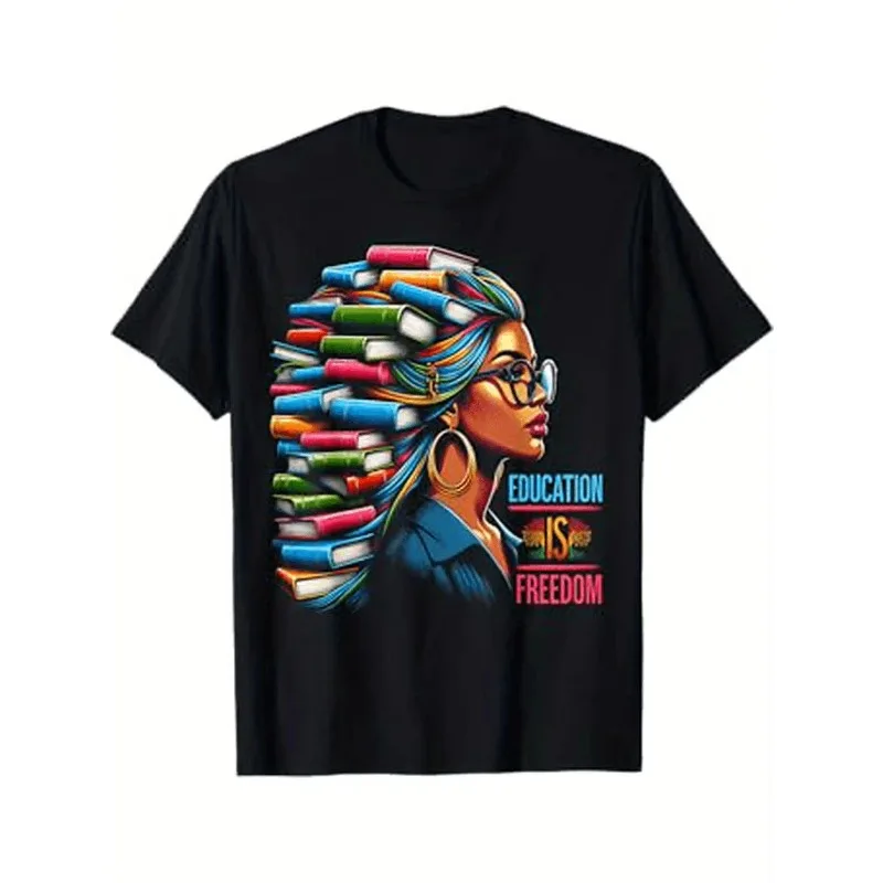 Education Is Freedom Black History Month T-Shirt Cotton Round Neck Suitable for All Seasons Knit Fabric Slightly
Education Is Freedom Black History Month T-Shirt Cotton Round Neck Suitable for All Seasons Knit Fabric Slightly