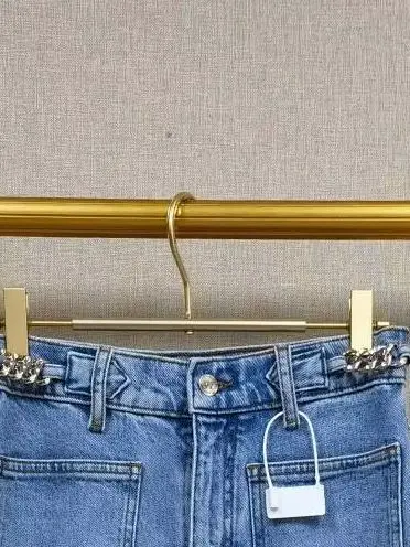 Spring/Summer Women Chain Denim Sraight Jeans Double Pocket Loose High Waist Fashion Casual Wide Leg Pants
Spring/Summer Women Chain Denim Sraight Jeans Double Pocket Loose High Waist Fashion Casual Wide Leg Pants