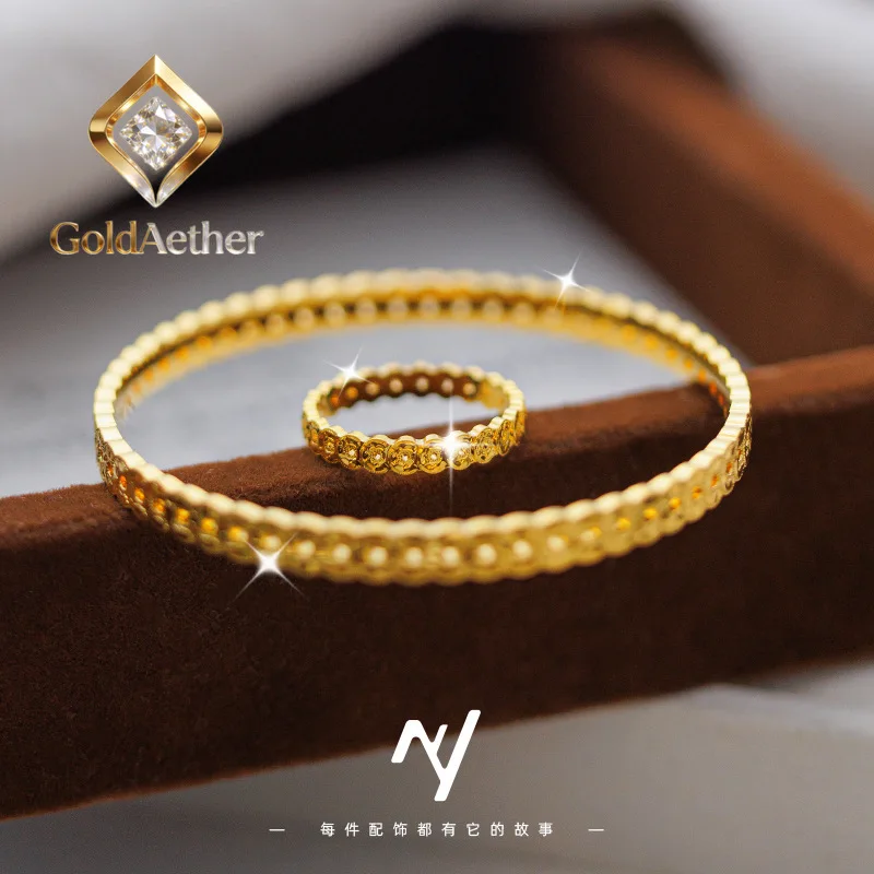 GoldNouveau Luxury 24K 9999 Pure Gold real gold Hollow Ice Crushed Copper Bracelet Full Circle Coin Ring Bracelet
GoldNouveau Luxury 24K 9999 Pure Gold real gold Hollow Ice Crushed Copper Bracelet Full Circle Coin Ring Bracelet