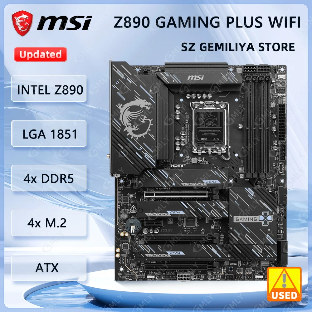 MSI Z890 GAMING PLUS WIFI Motherboard INTEL Z890 LGA 1851 DDR5 4xM.2 support Ultra 7 U7-265T Ultra 5 U5-245 Ultra 5 U5-225 cpu
MSI Z890 GAMING PLUS WIFI Motherboard INTEL Z890 LGA 1851 DDR5 4xM.2 support Ultra 7 U7-265T Ultra 5 U5-245 Ultra 5 U5-225 cpu