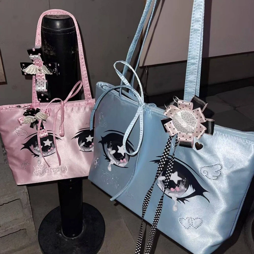 Y2K Gothic eyed hot drawn rhinestone print hot satin tote bag Storage Bags subculture duPont paper large capacity Subculture
Y2K Gothic eyed hot drawn rhinestone print hot satin tote bag Storage Bags subculture duPont paper large capacity Subculture