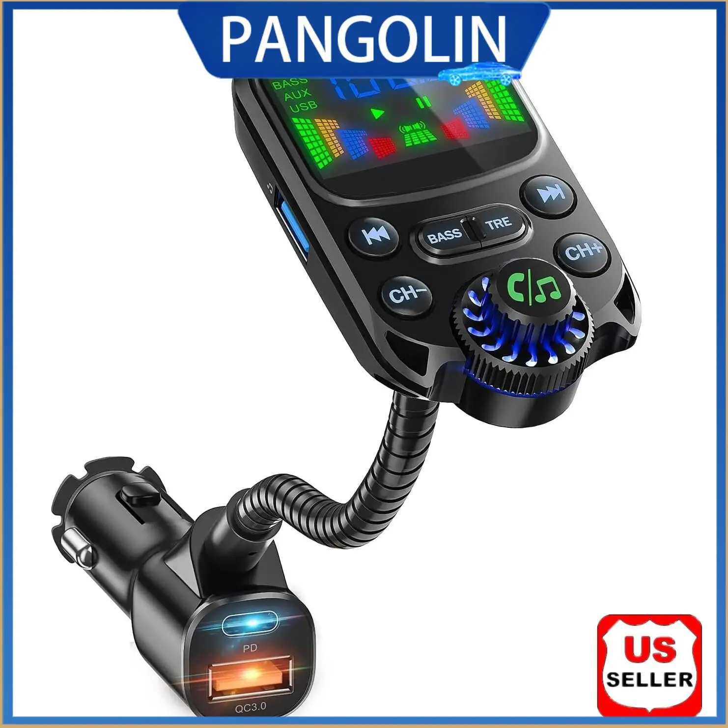 PANGOLIN для беспроводной аудио и многопротокольной быстрой зарядки Crystal-Clear с автомобильным адаптером BT Hands-Free со светодиодным дисплеем
PANGOLIN для беспроводной аудио и многопротокольной быстрой зарядки Crystal-Clear с автомобильным адаптером BT Hands-Free со светодиодным дисплеем