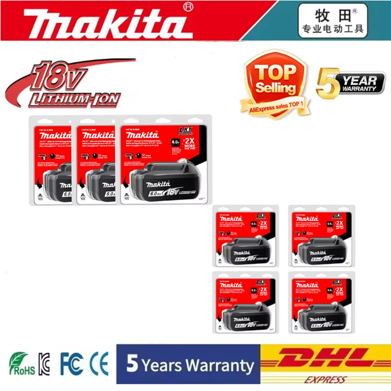 Original genuine Makita 6Ah 6000mAh 18V Makita battery BL1860 BL1850B BL1850 BL1840 BL1830B makita rechargeable lithium battery
Original genuine Makita 6Ah 6000mAh 18V Makita battery BL1860 BL1850B BL1850 BL1840 BL1830B makita rechargeable lithium battery