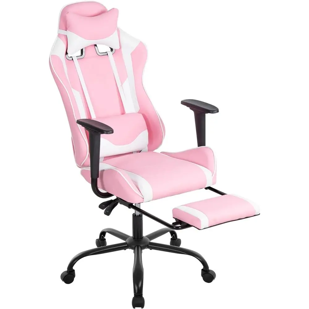 Pink Ergonomic Reclining Chair with Lumbar Support, Pillow, and Adjustable Footrests for Home or Office
Pink Ergonomic Reclining Chair with Lumbar Support, Pillow, and Adjustable Footrests for Home or Office