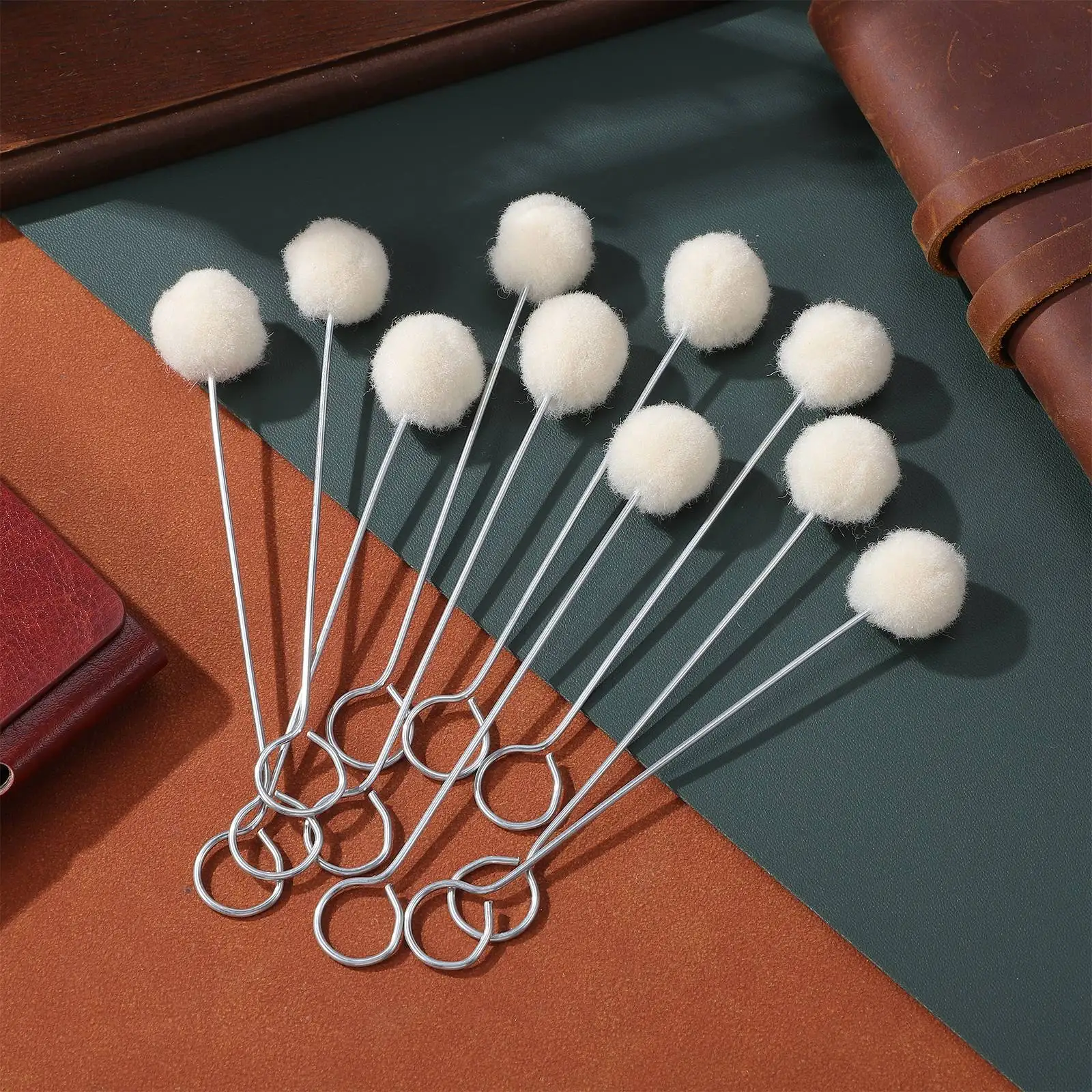 10pcs Wool Daubers With Metal Handle For Leather Dyes For Leather Dying Craft Diy
10pcs Wool Daubers With Metal Handle For Leather Dyes For Leather Dying Craft Diy