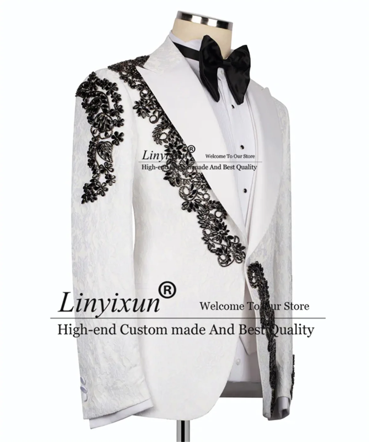 Customized Metal Embellished Crystals Men Suit 3 Pieces Set Wedding Groom Tuxedos Slim ropa hombre Jacquard Prom Party Blazer
Customized Metal Embellished Crystals Men Suit 3 Pieces Set Wedding Groom Tuxedos Slim ropa hombre Jacquard Prom Party Blazer