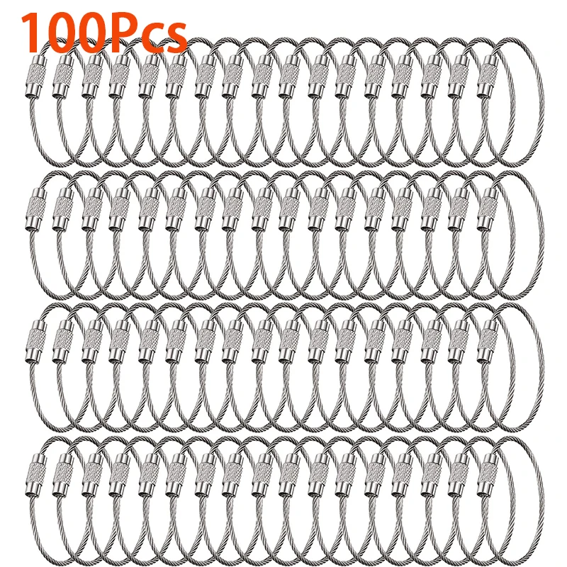 100Pcs Stainless Steel Luggage Tag Loops Wire Key Ring Cable Key Chain for Women Keychain Outdoor Accessories
100Pcs Stainless Steel Luggage Tag Loops Wire Key Ring Cable Key Chain for Women Keychain Outdoor Accessories