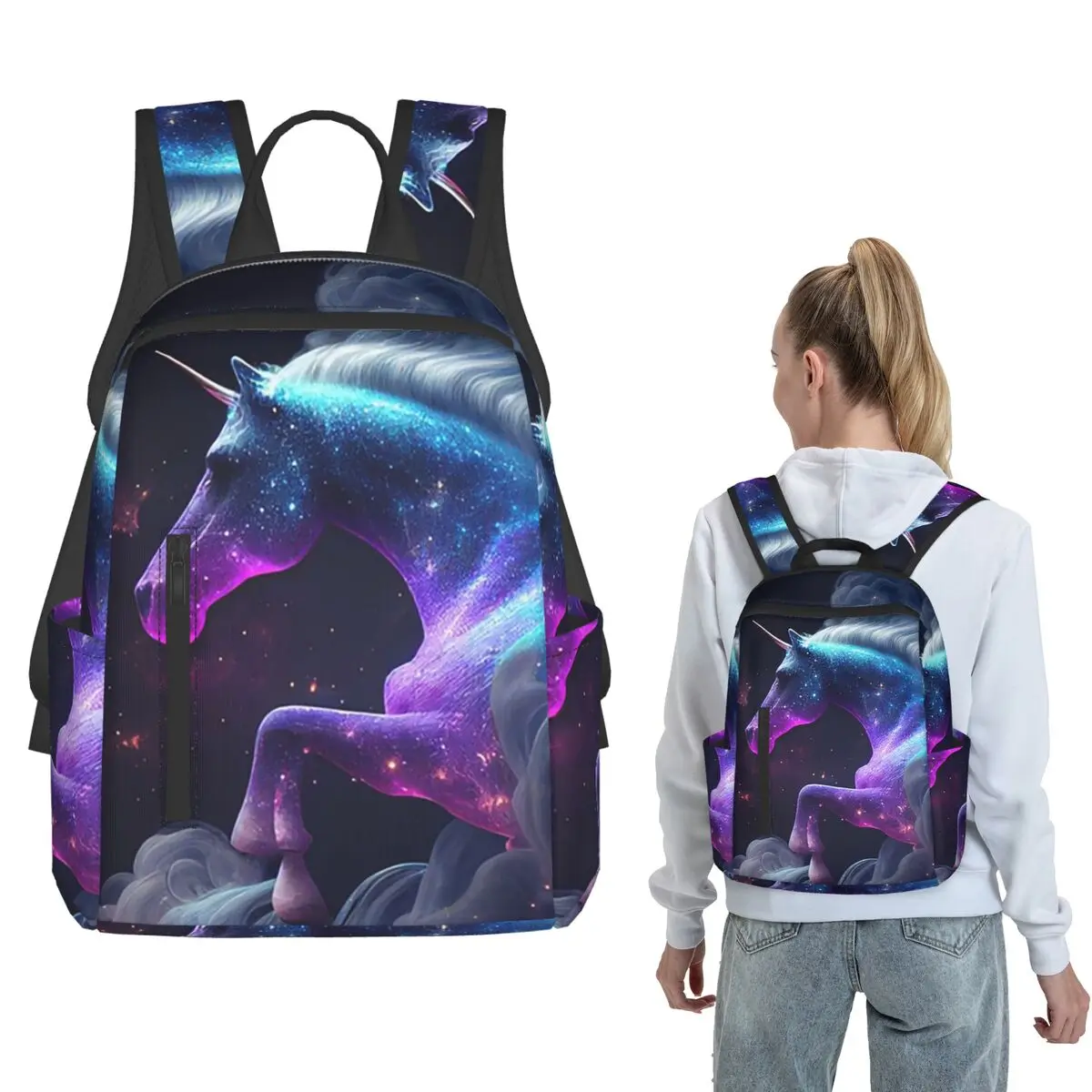 Starry Sky Galactic Colorful Unicorn Backpack Daypack Boys Girls BookBag School Bag Shoulder Bags for Men Women
Starry Sky Galactic Colorful Unicorn Backpack Daypack Boys Girls BookBag School Bag Shoulder Bags for Men Women