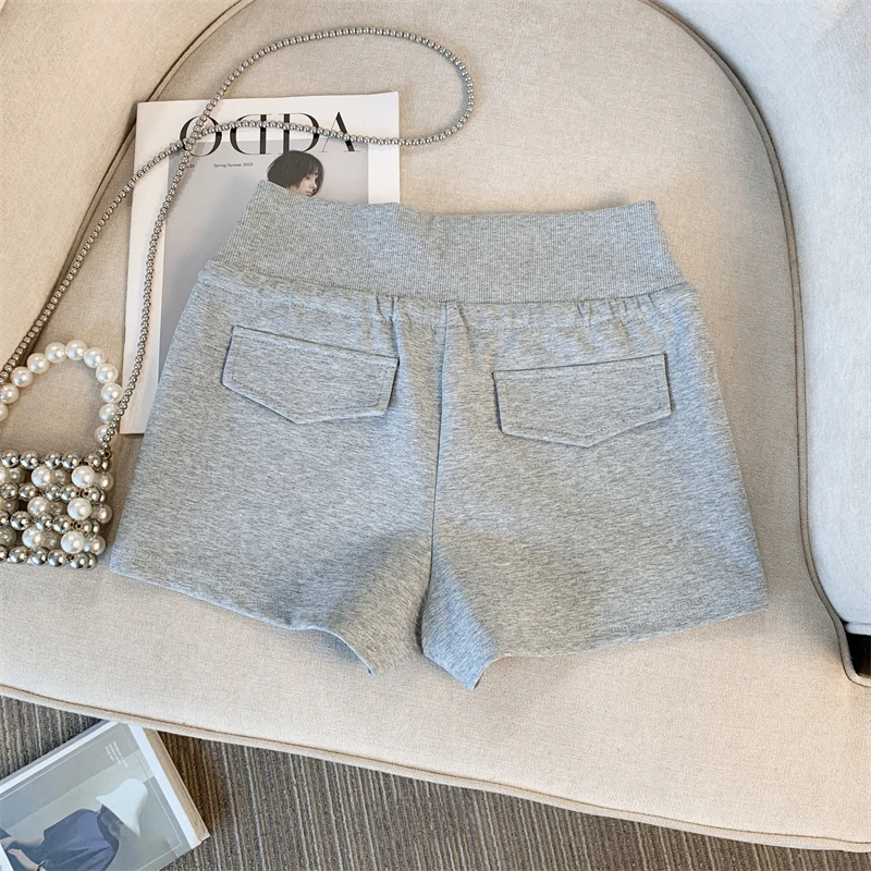 High Waist Drawstring Elastic Waist Sporty Grey A-Line Hot Pants Women's Summer Spicy Design Casual Shorts Polyester Fiber
High Waist Drawstring Elastic Waist Sporty Grey A-Line Hot Pants Women's Summer Spicy Design Casual Shorts Polyester Fiber