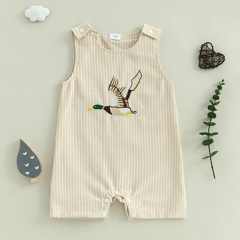 Baby Boy Striped Overall Romper Duck Embroidery Sleeveless Tank Bodysuit Summer Clothes
Baby Boy Striped Overall Romper Duck Embroidery Sleeveless Tank Bodysuit Summer Clothes