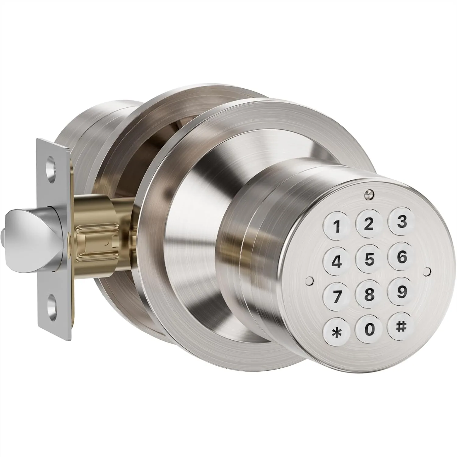 Door Knob with Keypad, Keyless Entry Door Lock for Bedroom Front Door Garage Home Apartment, Satin Nickel, Easy Install
Door Knob with Keypad, Keyless Entry Door Lock for Bedroom Front Door Garage Home Apartment, Satin Nickel, Easy Install