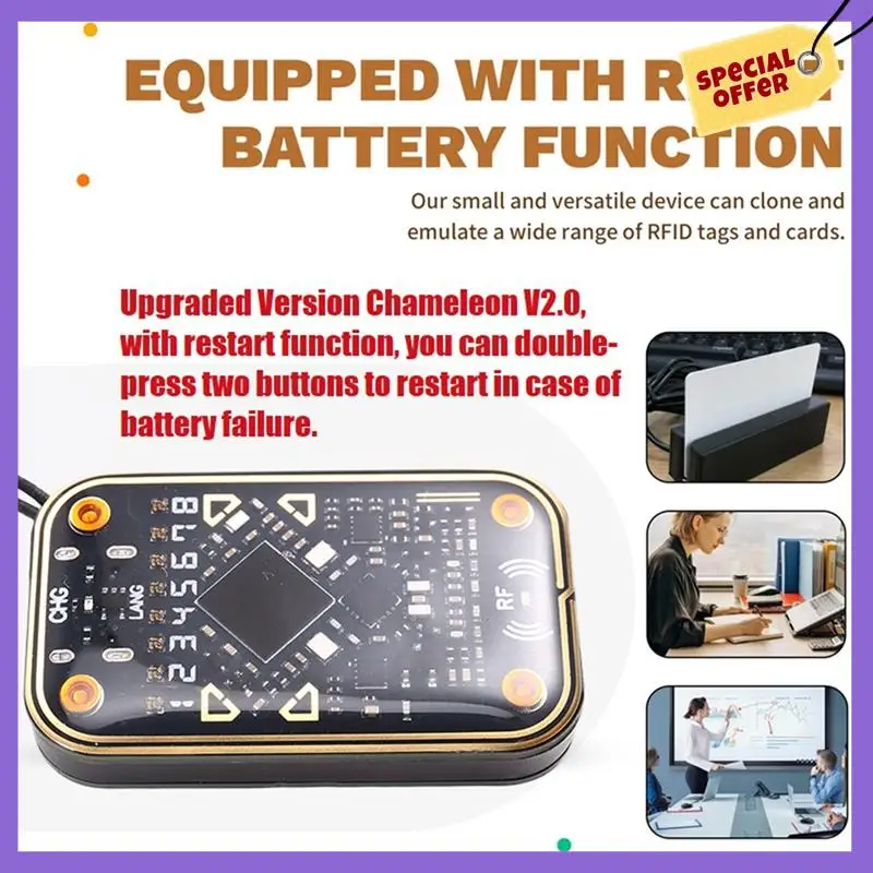 -A96Z Chameleon Ultra V2.0 RFID Smart Chip Reader RFID Smart Chip Reader 125K 13.56M Card Decode NFC Duplicator
-A96Z Chameleon Ultra V2.0 RFID Smart Chip Reader RFID Smart Chip Reader 125K 13.56M Card Decode NFC Duplicator