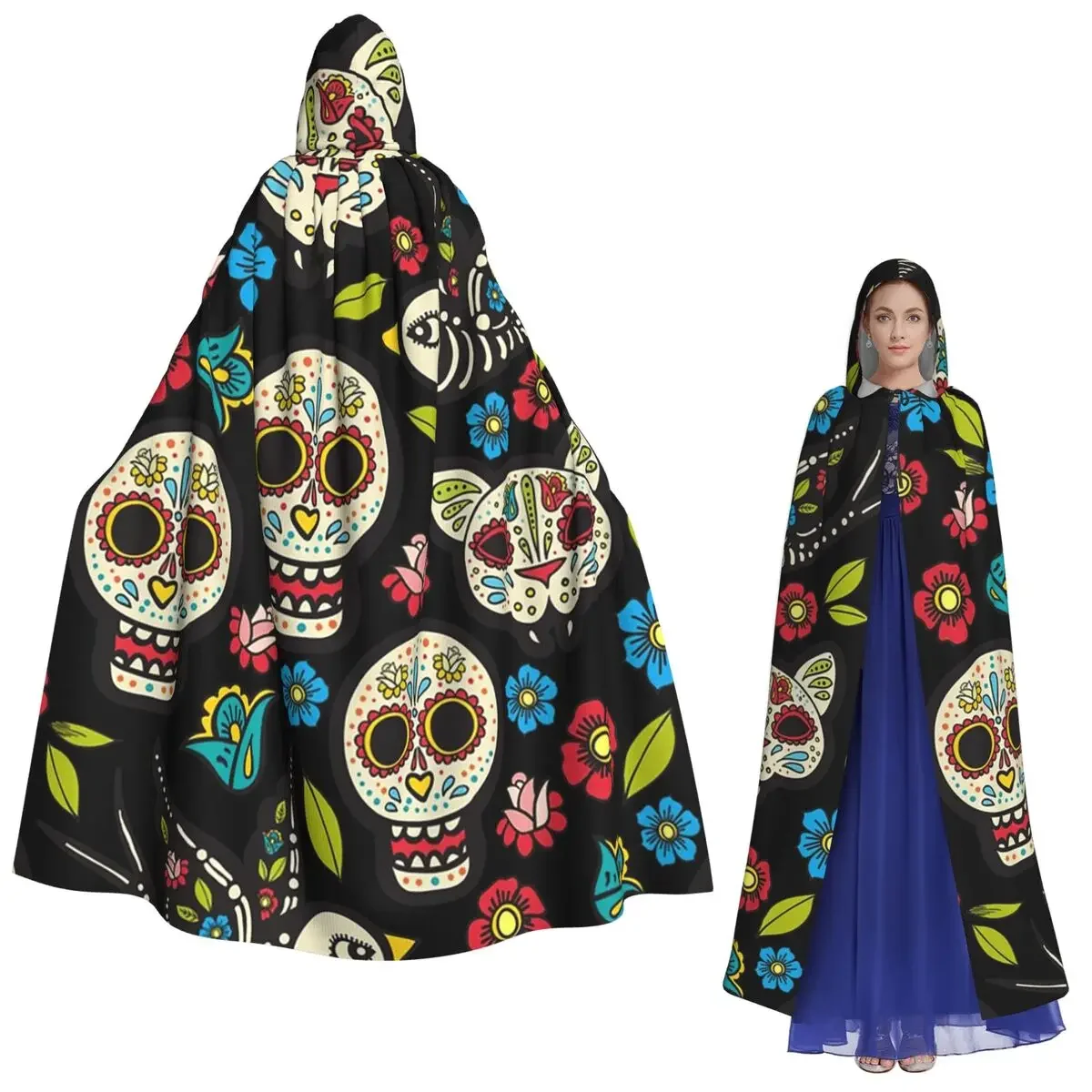 Длинный плащ с капюшоном «День мертвых» и цветочным рисунком черепа, средневековый костюм ведьмы, накидка для косплея, пальто на Хэллоуин для взрослых, унисекс
Длинный плащ с капюшоном «День мертвых» и цветочным рисунком черепа, средневековый костюм ведьмы, накидка для косплея, пальто на Хэллоуин для взрослых, унисекс