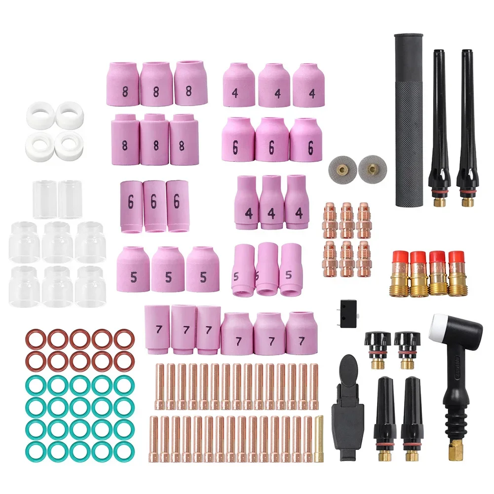 123Pcs TIG Welding Torch Accessory Set Gas Lens Glass Cup Kit For Stubby Gas Lens For WP-17/18/26 Welding Accessories Tool Kit
123Pcs TIG Welding Torch Accessory Set Gas Lens Glass Cup Kit For Stubby Gas Lens For WP-17/18/26 Welding Accessories Tool Kit