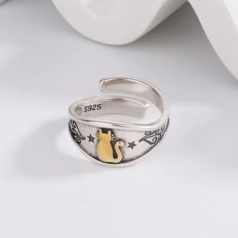 New Korean Style Cartoon Cat Ring Retro Distressed Design Sweet Temperament Animal Finger Jewelry for Daily Wear
New Korean Style Cartoon Cat Ring Retro Distressed Design Sweet Temperament Animal Finger Jewelry for Daily Wear