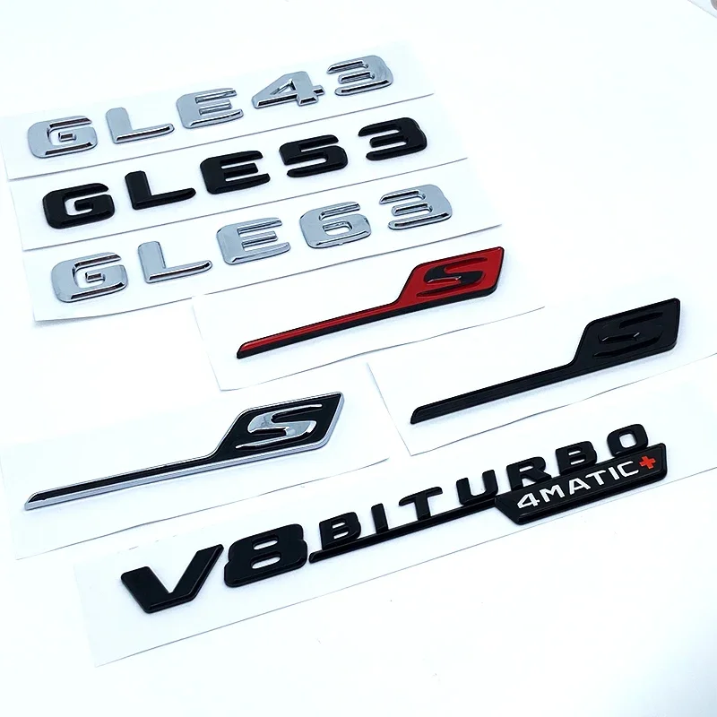 Letters GLE43 GLE53 GLE63 GLE63S V8 Biturbo 4matic+ Emblem for Car Side Trunk Rear W166 W167 Logo Sticke
Letters GLE43 GLE53 GLE63 GLE63S V8 Biturbo 4matic+ Emblem for Car Side Trunk Rear W166 W167 Logo Sticke