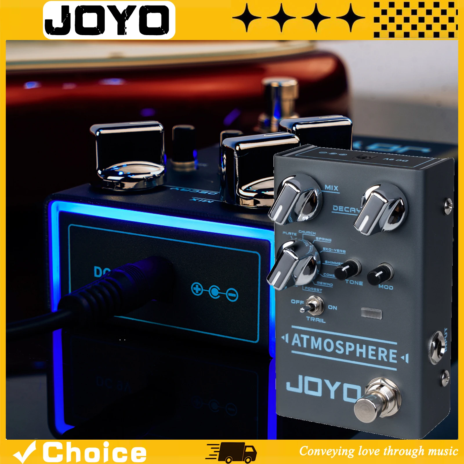 R-14 Guitar Effect Pedal ATMOSPHERE Reverb Effects 9 Digital Reverb Types Spring/Church/Shimmer/Plate Reverb Guitar Pedal
R-14 Guitar Effect Pedal ATMOSPHERE Reverb Effects 9 Digital Reverb Types Spring/Church/Shimmer/Plate Reverb Guitar Pedal