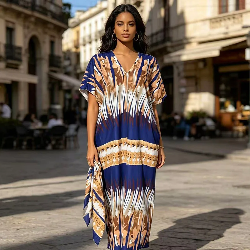 Plus Size Dashiki African Dresses for Women Summer African Short Sleeve V-neck Polyester Long Dress Kaftan Muslim Abaya Outfits
Plus Size Dashiki African Dresses for Women Summer African Short Sleeve V-neck Polyester Long Dress Kaftan Muslim Abaya Outfits