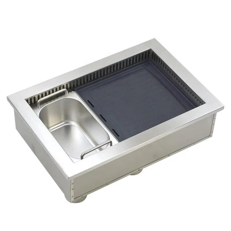 Korean Teppanyaki Electric BBQ Grill and Hot Pot Table for Restaurant Use 220v Voltage
Korean Teppanyaki Electric BBQ Grill and Hot Pot Table for Restaurant Use 220v Voltage