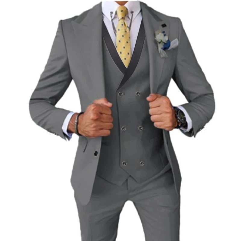 2024 Fashion New Men Boutique Business Slim Wedding Solid Color Stretch Fabric Suit Blazers Jacket Pants Trousers Vest 3 Pcs Set
2024 Fashion New Men Boutique Business Slim Wedding Solid Color Stretch Fabric Suit Blazers Jacket Pants Trousers Vest 3 Pcs Set