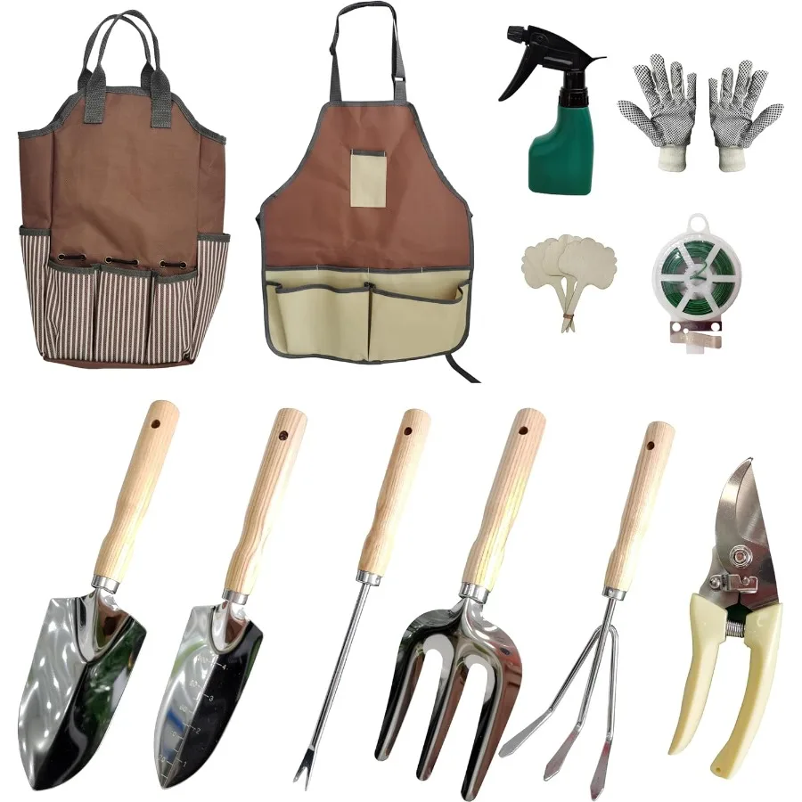 12Piece Heavy Duty Stainless Steel Garden Tool Set with Wooden Handles for Outdoor Landscaping and Planting Includes Trowel Spa
12Piece Heavy Duty Stainless Steel Garden Tool Set with Wooden Handles for Outdoor Landscaping and Planting Includes Trowel Spa