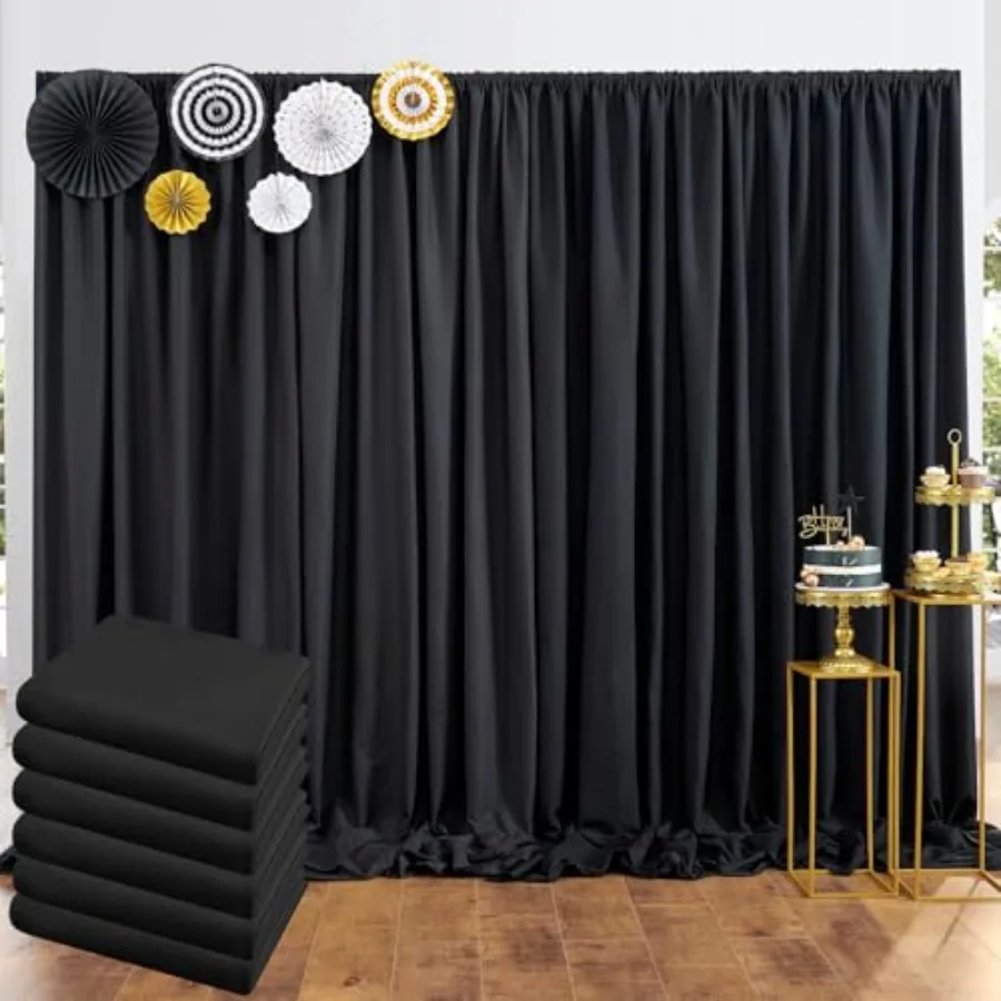 30 ft x 10 ft Thick Black Polyester Backdrop Curtain for Parties, Wedding, Birthday, Photography, Home Decor 6 Panels
30 ft x 10 ft Thick Black Polyester Backdrop Curtain for Parties, Wedding, Birthday, Photography, Home Decor 6 Panels