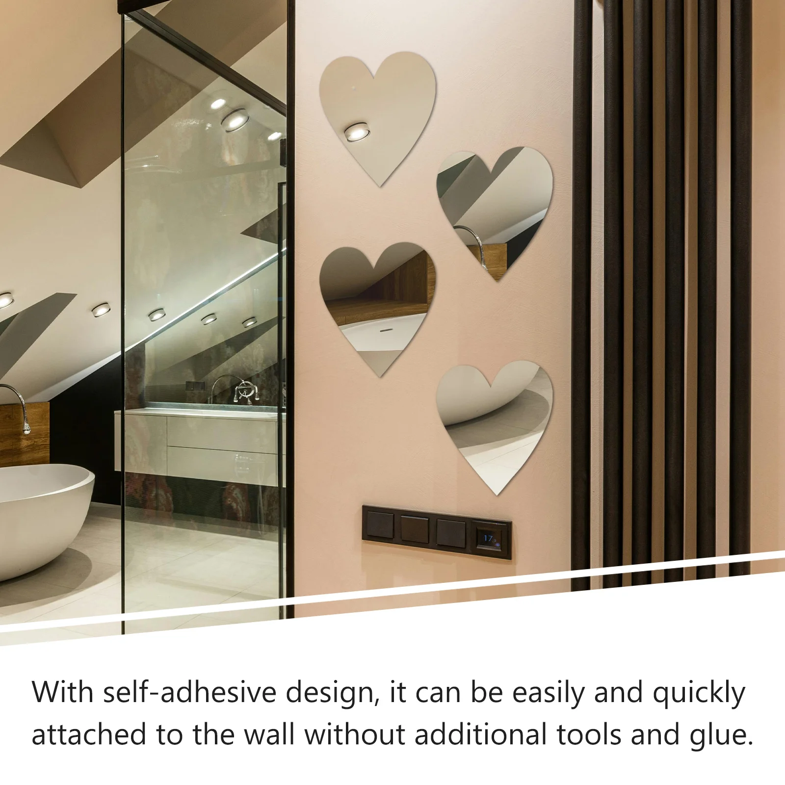 6Pcs Mirrored Heart Wall Stickers Creative Reflective Design for Indoor Decor Bedroom Wall Decor Stickers Peel and Stick Home
6Pcs Mirrored Heart Wall Stickers Creative Reflective Design for Indoor Decor Bedroom Wall Decor Stickers Peel and Stick Home