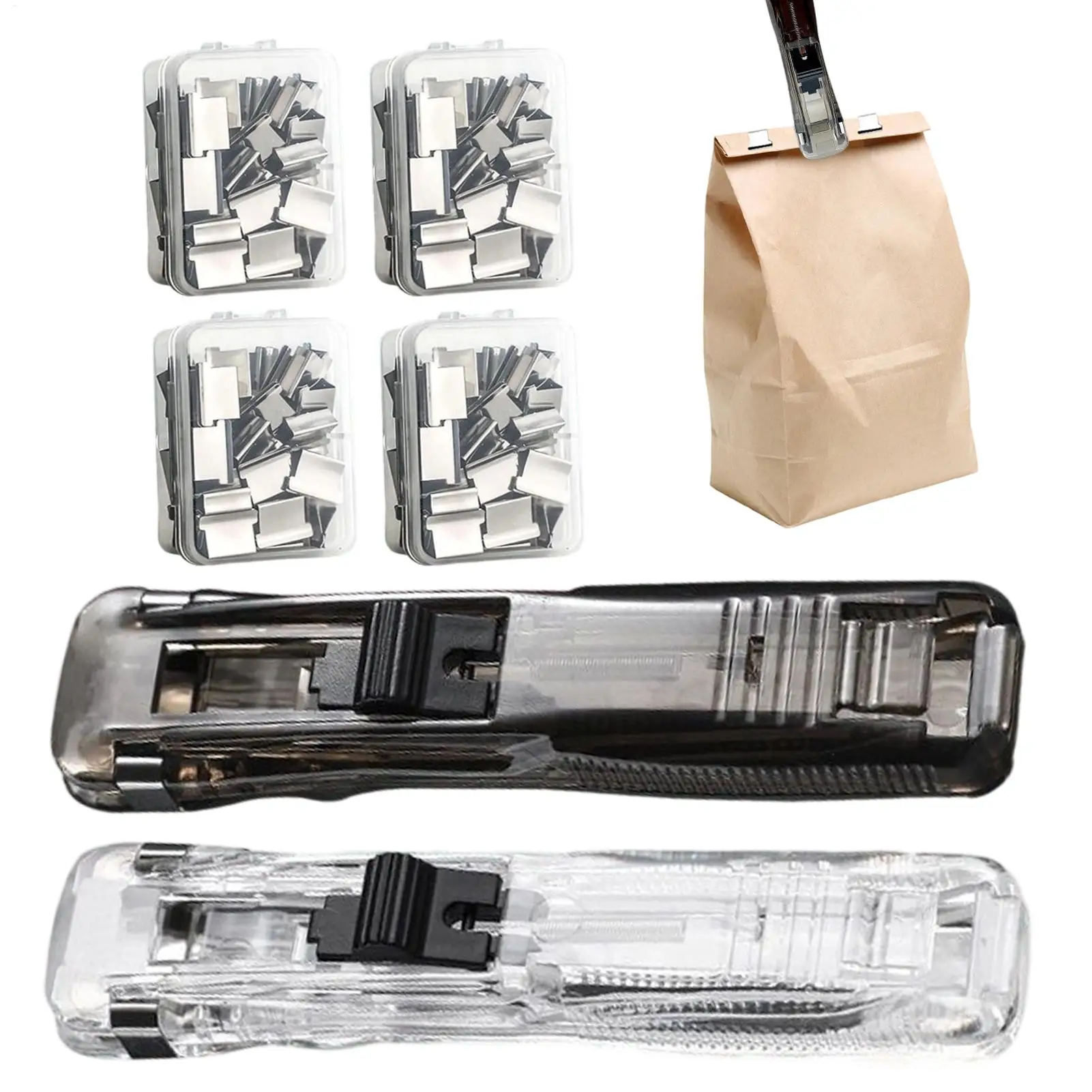 Clip Stapler Portable Handheld Paper Crimper Tool with 200 Reusable Clips for Home Office School Classroom Desk Document
Clip Stapler Portable Handheld Paper Crimper Tool with 200 Reusable Clips for Home Office School Classroom Desk Document
