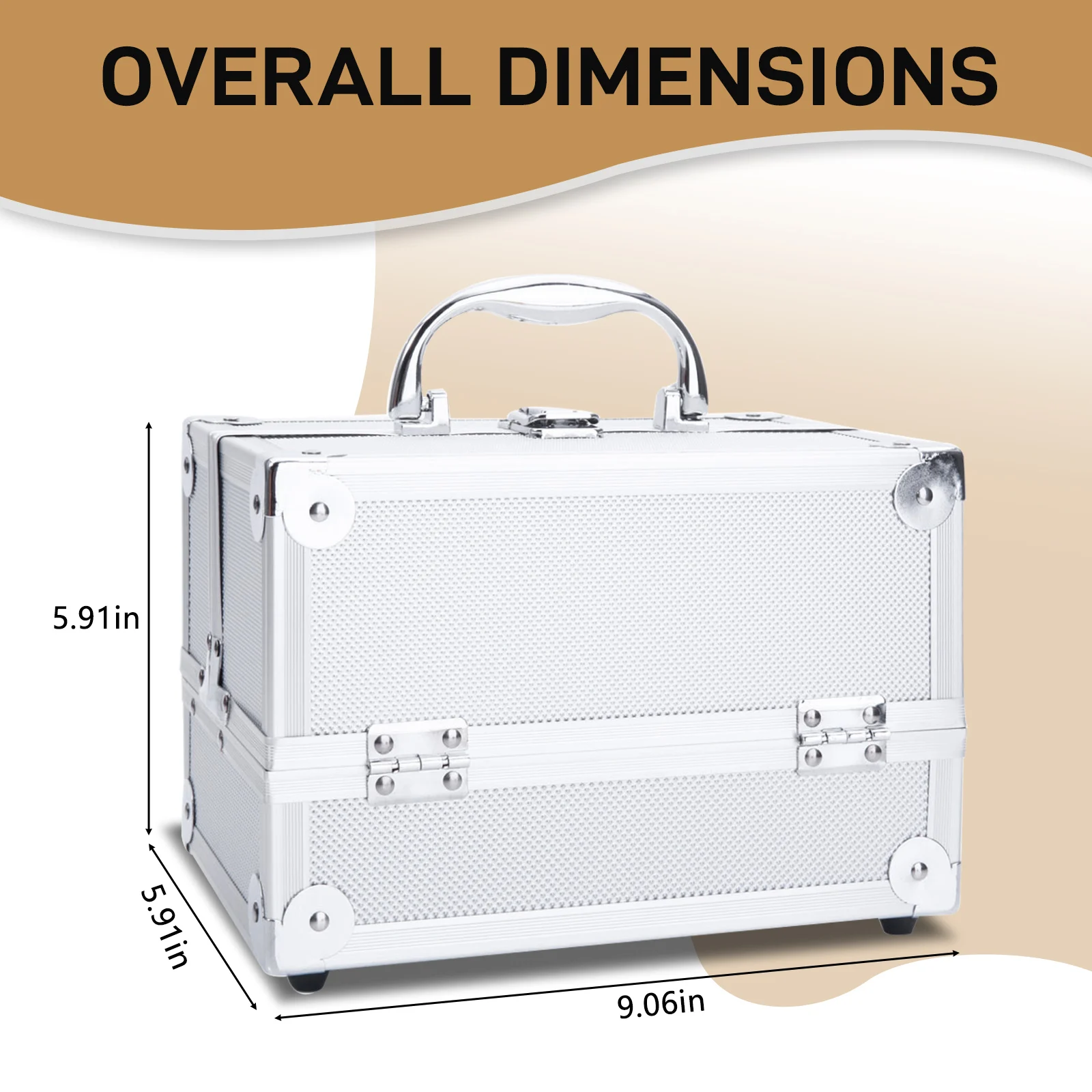 SM-2176 Aluminum Makeup Train Case Jewelry Box Cosmetic Organizer with Mirror 9"x6"x6" Silver
SM-2176 Aluminum Makeup Train Case Jewelry Box Cosmetic Organizer with Mirror 9"x6"x6" Silver