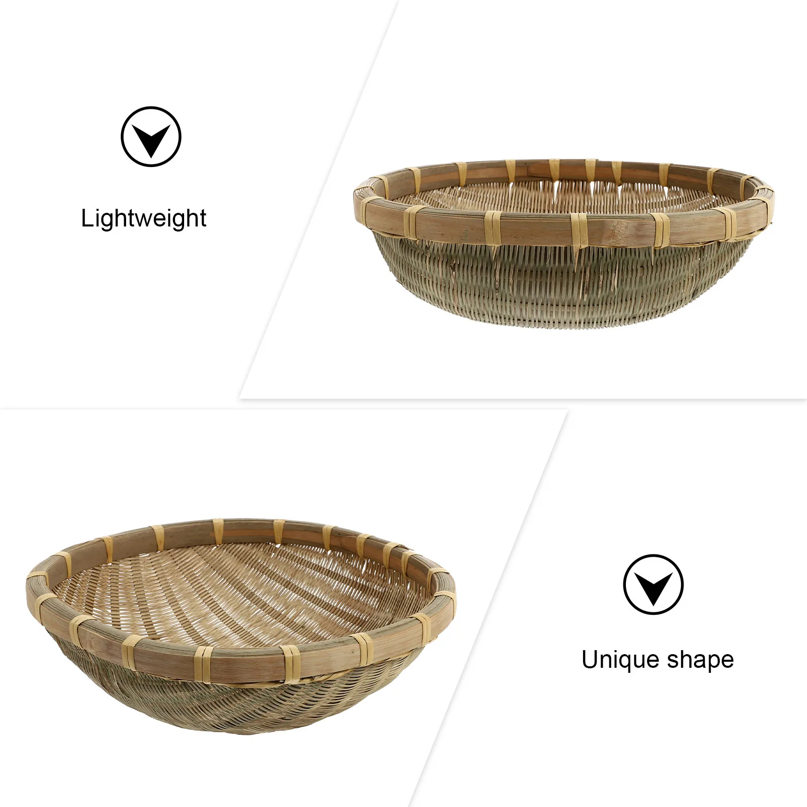 Bamboo Sieve Storage Basket Round Wicker Tray Multifunctional Kitchen Holder Baking Pan Woven Basket Food Tray
Bamboo Sieve Storage Basket Round Wicker Tray Multifunctional Kitchen Holder Baking Pan Woven Basket Food Tray