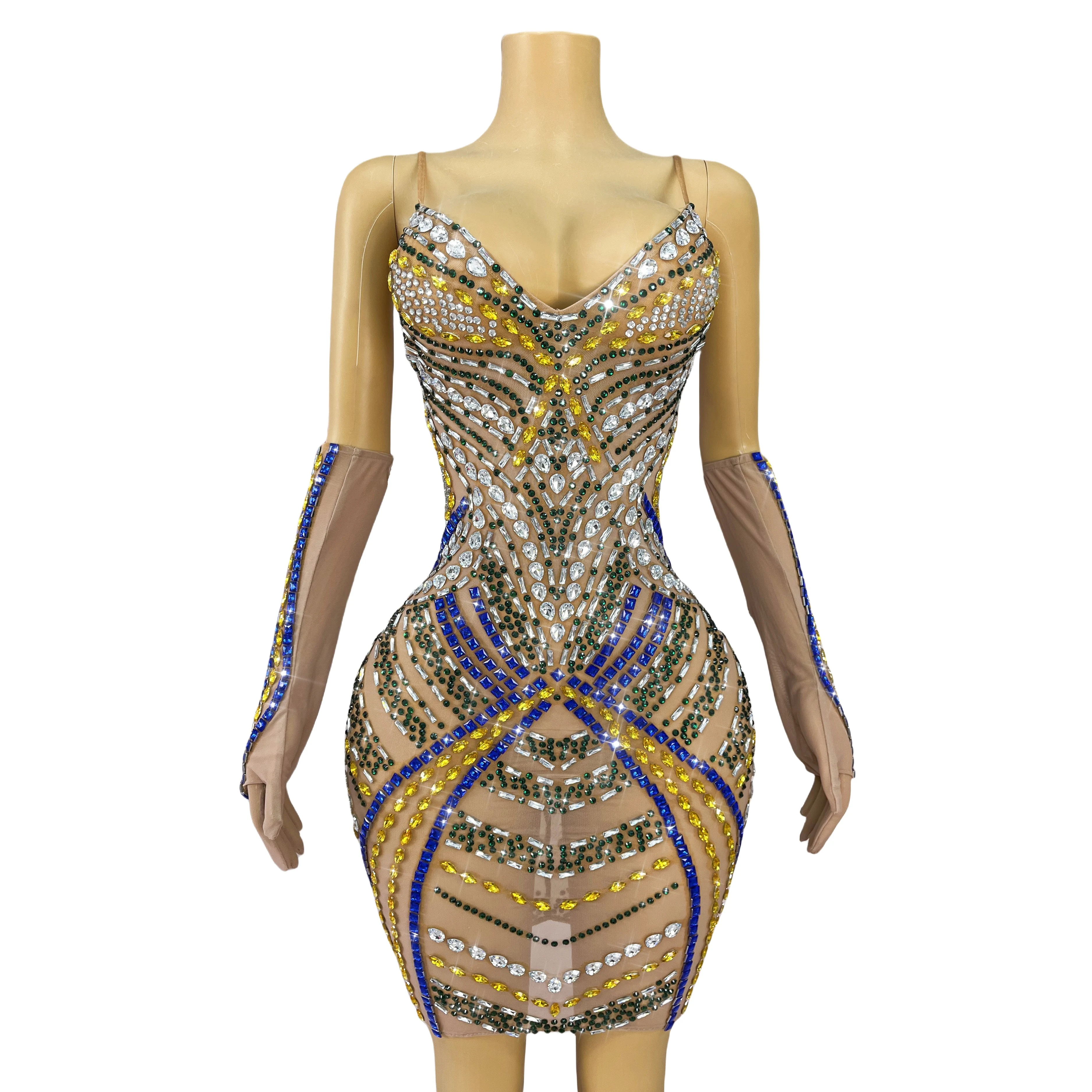 Высокое качество, блестящие перчатки со стразами, v-образным вырезом, подтяжки, платье, вечернее коктейльное шоу, элегантный наряд, сценический костюм Jindie
Высокое качество, блестящие перчатки со стразами, v-образным вырезом, подтяжки, платье, вечернее коктейльное шоу, элегантный наряд, сценический костюм Jindie