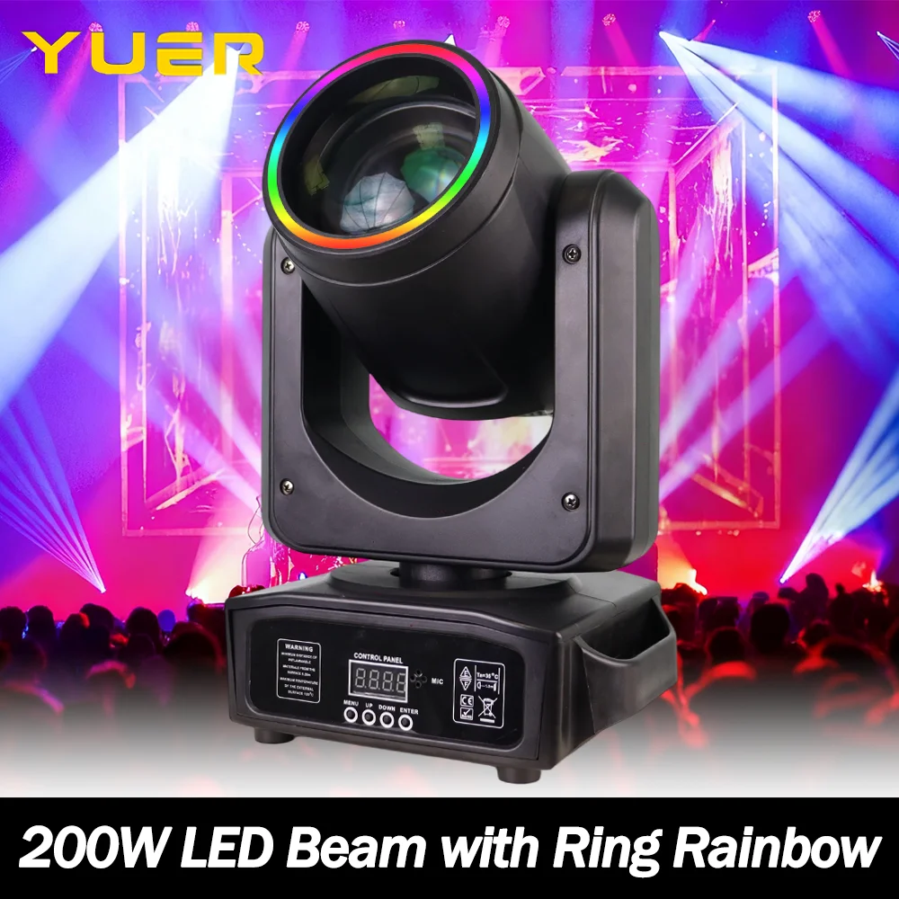 200W LED RGB Beam Moving Head Light with Ring Rainbow Effect 7 Gobos 18 prisms DMX512 stage light for DJ Disco Party Wedding
200W LED RGB Beam Moving Head Light with Ring Rainbow Effect 7 Gobos 18 prisms DMX512 stage light for DJ Disco Party Wedding