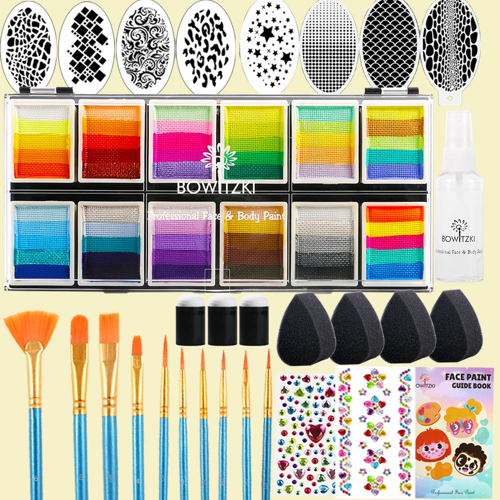 Bowitzki Professional Colorful Dream Gradient Face Paint And Body Paint 12x10gm One Stroke Split Cake Rainbow
Bowitzki Professional Colorful Dream Gradient Face Paint And Body Paint 12x10gm One Stroke Split Cake Rainbow