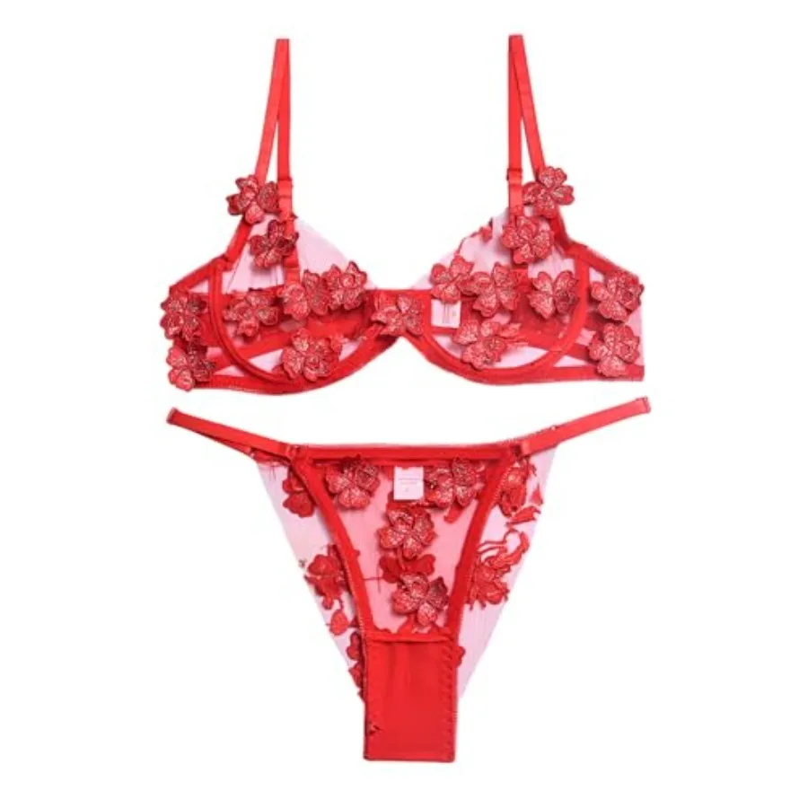 Lilosy Sexy Applique Floral Mesh Sheer Underwire Lingerie Set 2 Pcs
Lilosy Sexy Applique Floral Mesh Sheer Underwire Lingerie Set 2 Pcs