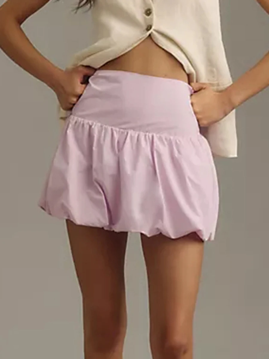 Women s Mini Bubble Skirt Back Shirred Elastic Waist A-Line Puffball Skirt for Party Club
Women s Mini Bubble Skirt Back Shirred Elastic Waist A-Line Puffball Skirt for Party Club