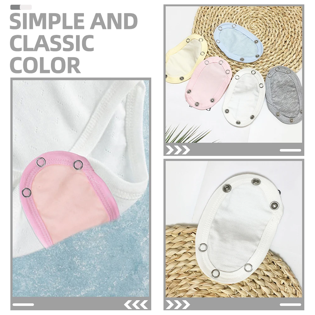 5pcs Baby Bodysuit Extender Snaps Jumpsuit Extension Piece Cotton Toddler Clothes Longwear Practical Design Comfortable Soft
5pcs Baby Bodysuit Extender Snaps Jumpsuit Extension Piece Cotton Toddler Clothes Longwear Practical Design Comfortable Soft