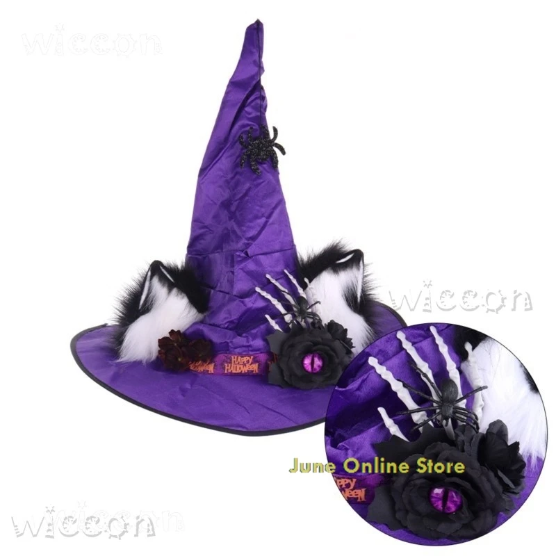 Gothic Witch Hat with Furry Animal Ears - Spider Rose Mage Cosplay Hat Halloween Party Show Accessory Cosplay Full Costumes Sets
Gothic Witch Hat with Furry Animal Ears - Spider Rose Mage Cosplay Hat Halloween Party Show Accessory Cosplay Full Costumes Sets