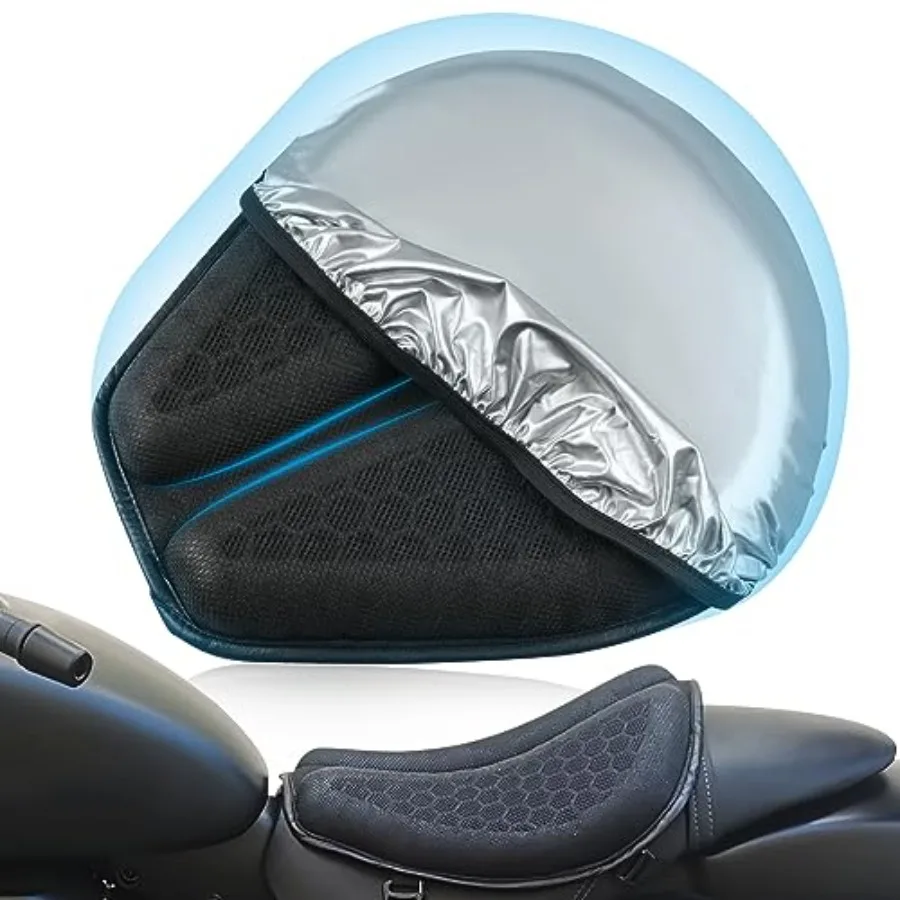 Foldable Motorcycle Seat Cushion with Sunshade Cover, Large 3D-Honeycomb Structure Shock Absorption and Breathable Motorcycle G
Foldable Motorcycle Seat Cushion with Sunshade Cover, Large 3D-Honeycomb Structure Shock Absorption and Breathable Motorcycle G