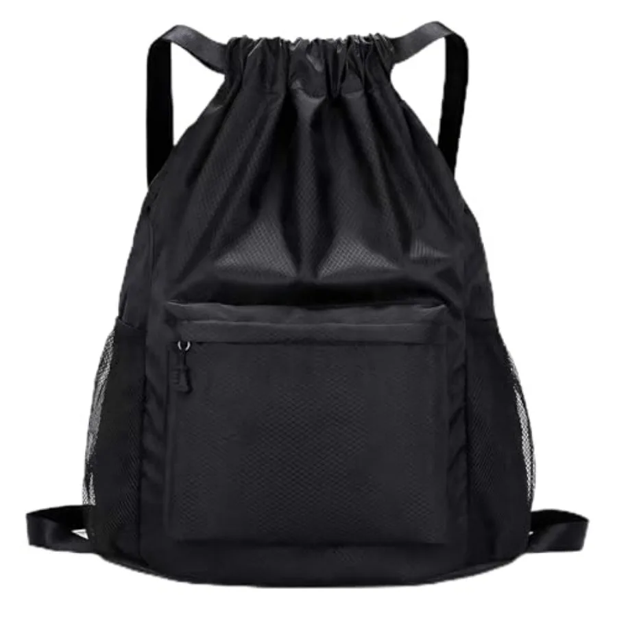 Waterproof Drawstring Backpack Gym Bag for Men Women, Lightweight Sports Cinch Sack with Front Pocket and Side Mesh Pockets, La
Waterproof Drawstring Backpack Gym Bag for Men Women, Lightweight Sports Cinch Sack with Front Pocket and Side Mesh Pockets, La