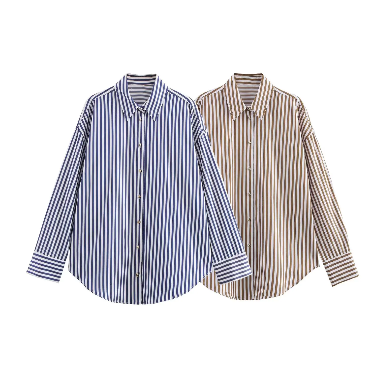 Taop&Za women's clothing 2025 summer new loose casual versatile single-breasted long-sleeved striped shirt 2225815
Taop&Za women's clothing 2025 summer new loose casual versatile single-breasted long-sleeved striped shirt 2225815