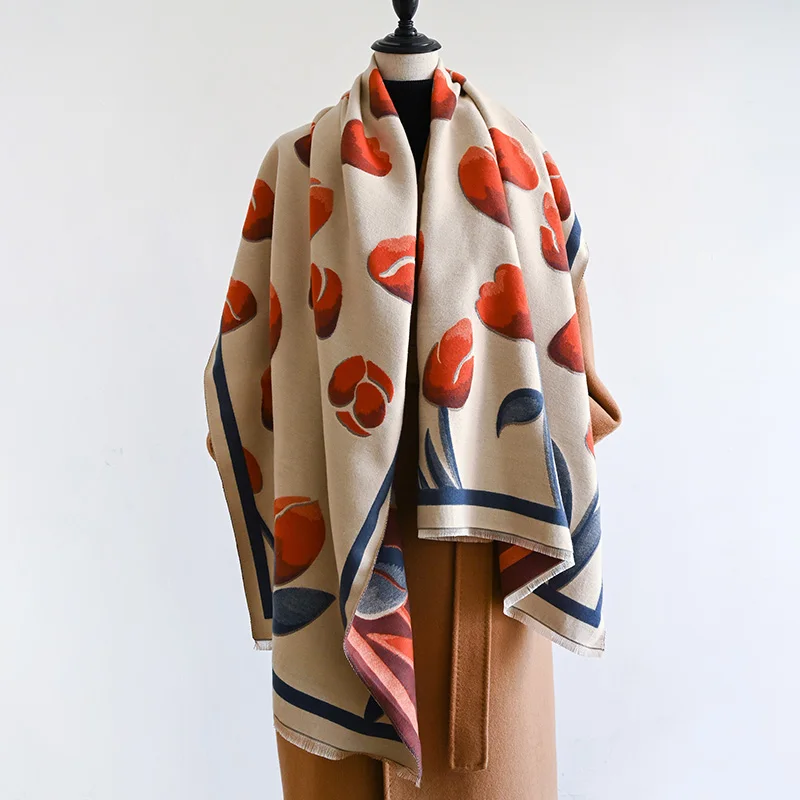 Новый двухсторонний шарф-Тюльпан с кисточками, имитация кашемира, теплая шаль, Осень-зима, офисный защищенный от ветра шарф-обертка
Новый двухсторонний шарф-Тюльпан с кисточками, имитация кашемира, теплая шаль, Осень-зима, офисный защищенный от ветра шарф-обертка