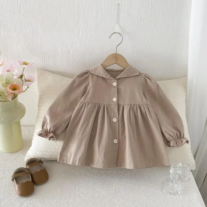 2026 Spring New Children Long Sleeve Coat Cotton Baby Girls Solid Casual Cardigan Toddler Lapel Trench Coat Kids Clothes
2026 Spring New Children Long Sleeve Coat Cotton Baby Girls Solid Casual Cardigan Toddler Lapel Trench Coat Kids Clothes