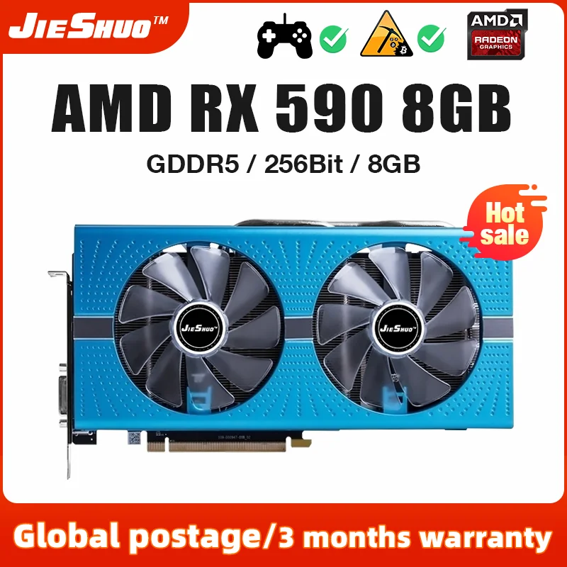 JIESHUO AMD RX 590 8 Гб 2304SP GME видеокарта GDDR5 GPU 256-bit rx590 8g подходит для компьютера настольных игр Office 590 rx KAS RVN
JIESHUO AMD RX 590 8 Гб 2304SP GME видеокарта GDDR5 GPU 256-bit rx590 8g подходит для компьютера настольных игр Office 590 rx KAS RVN